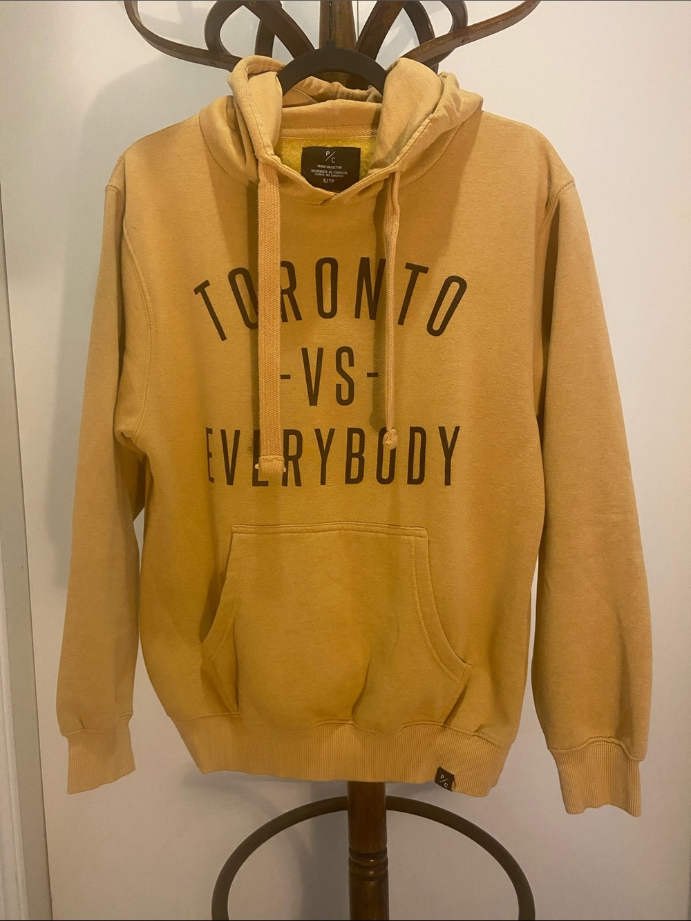 Peace Collective “Toronto Vs Everybody”Men's Mustard Hooded Pullover